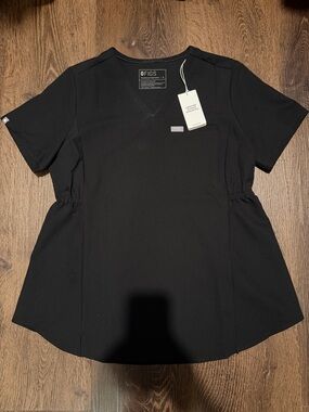 Figs Black Women's V-Neck Octavia Maternity Scrub